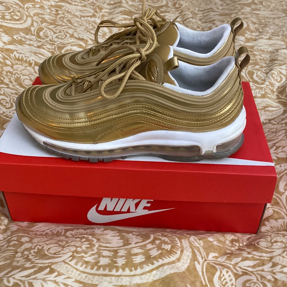 A classic!  Gold Air Max 97. Excellent condition. Worn a few times.